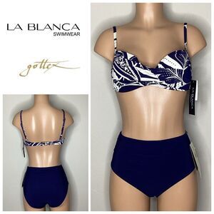 New. La Blanca & Gottex navy bikini. 6. Retails $169